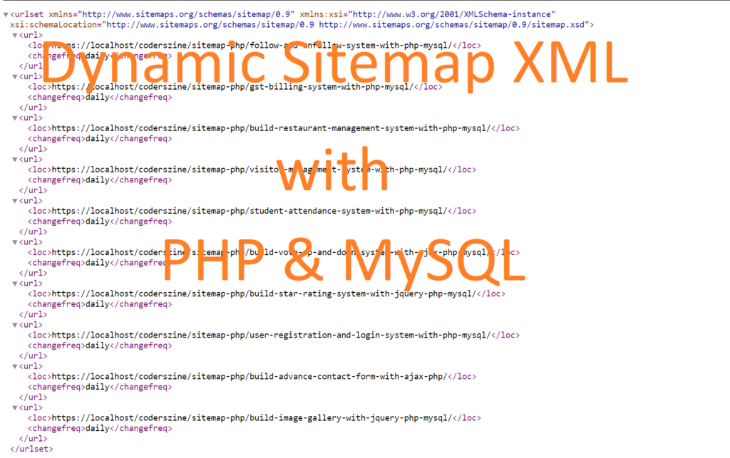 Dynamic Sitemap with PHP & MySQL – Coderszine